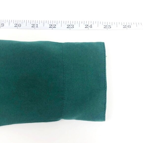 Lemon Grass Studio Faux Suede Pintuck Button Down Shirt. Green. Size M - Picture 9 of 11